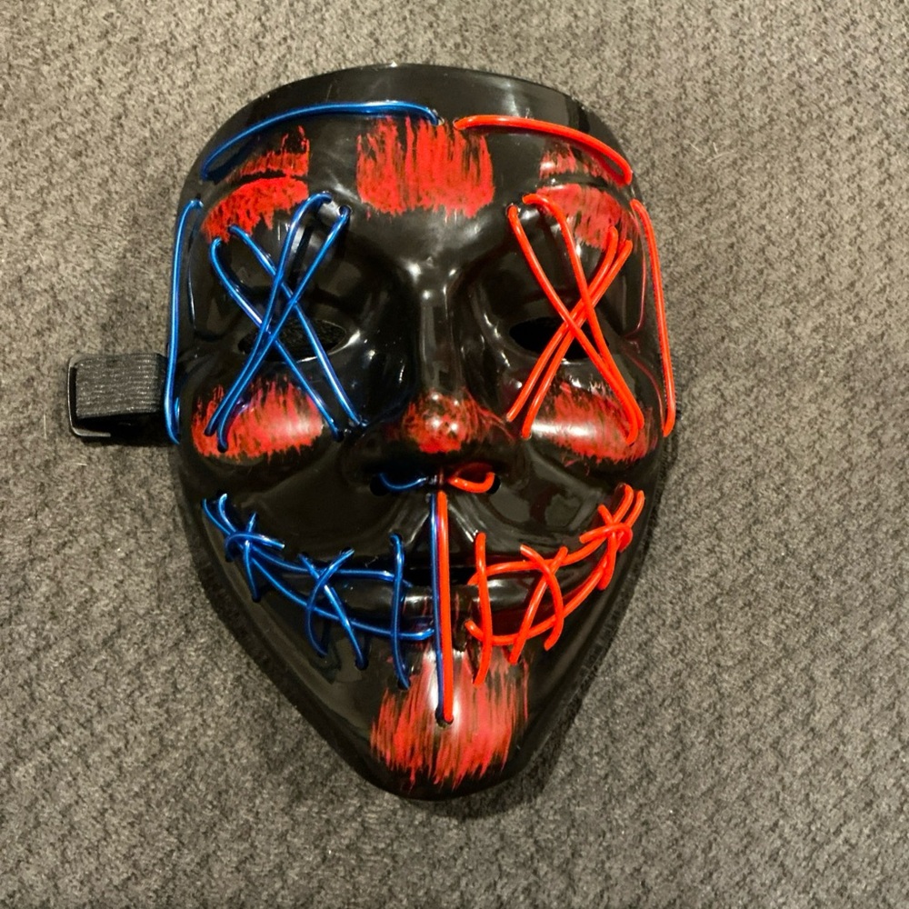LED Light Up Mask - Purge Style - with Red and Blue Accents